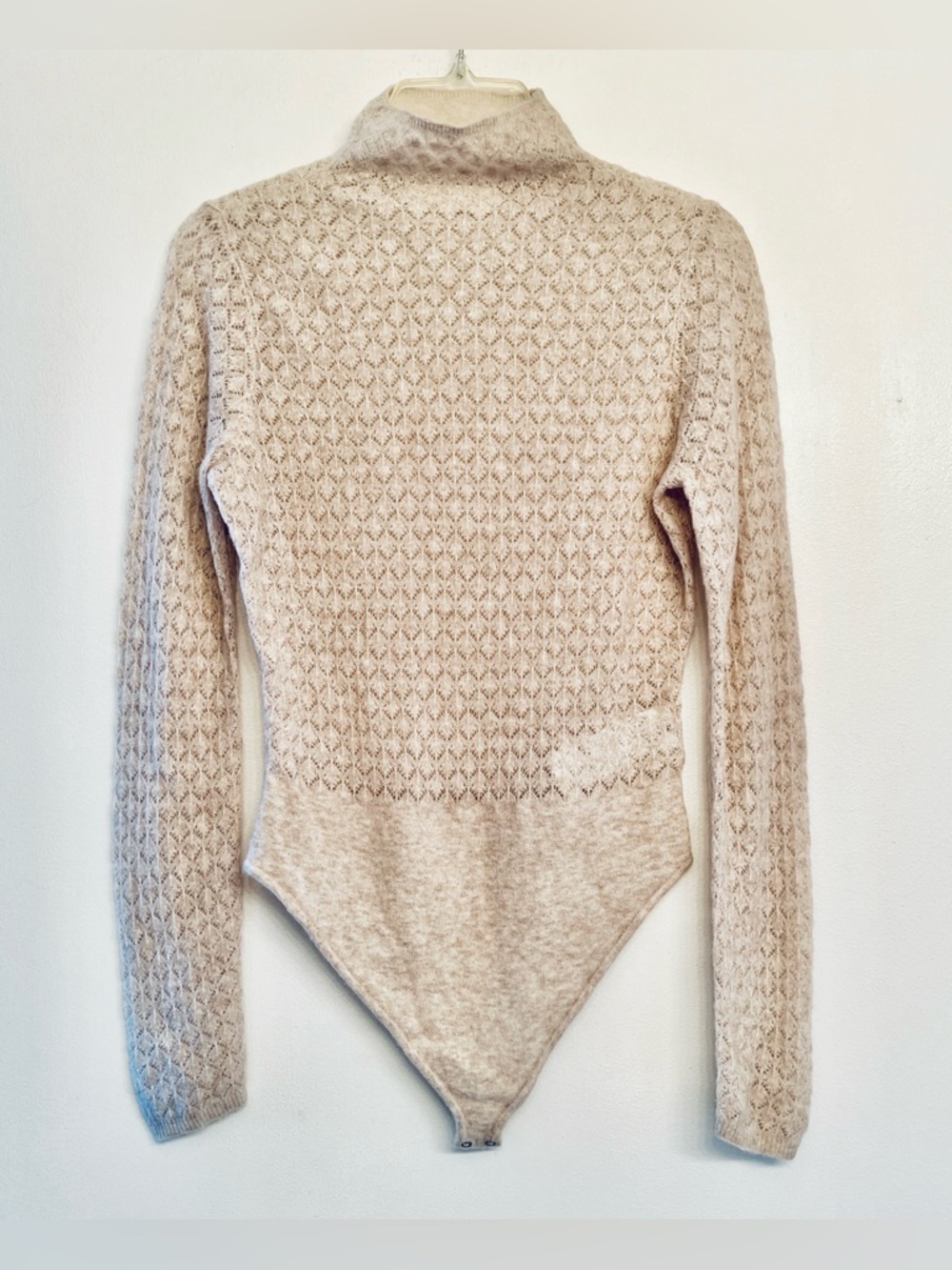Abercrombie & Fitch Merino Wool-Blend Knit Bodysuit Beige M. New without tags.
